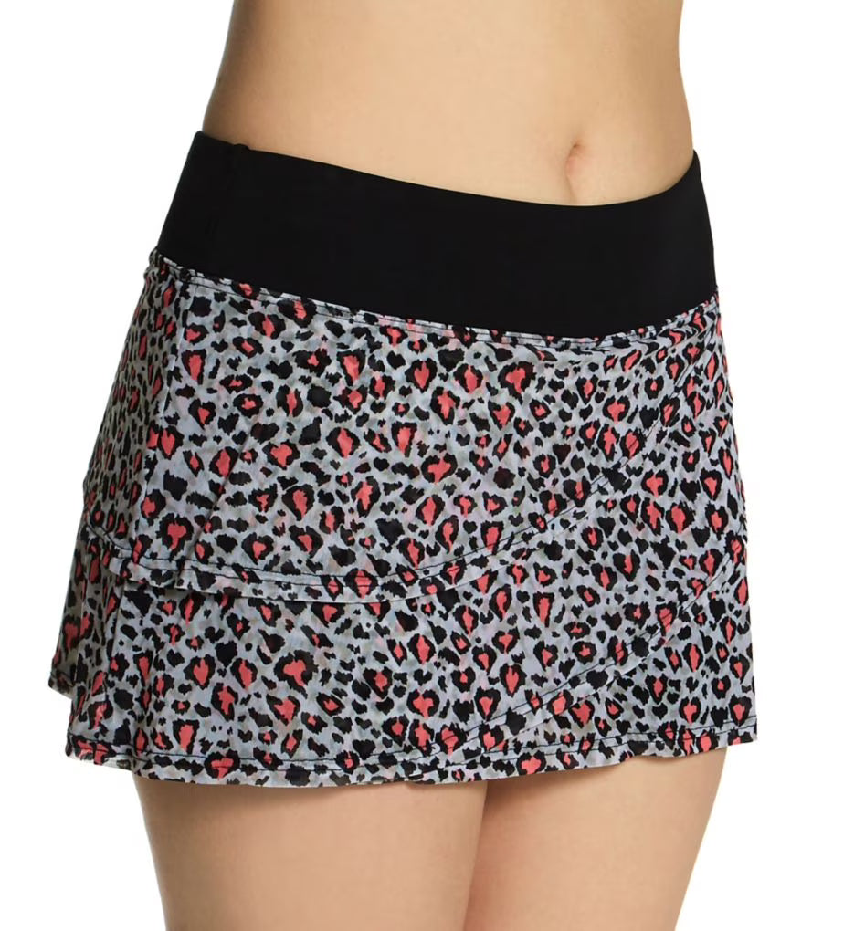 Castaway Black Multi Mesh Layer Skort Swim Bottom I29455