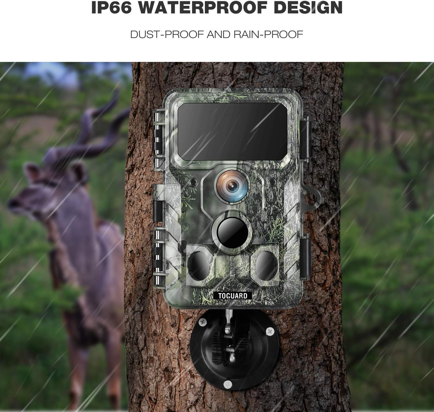 4K 30MP Trail Camera with Night Vision, 120° Wide Angle, IP66 Waterproof O243091