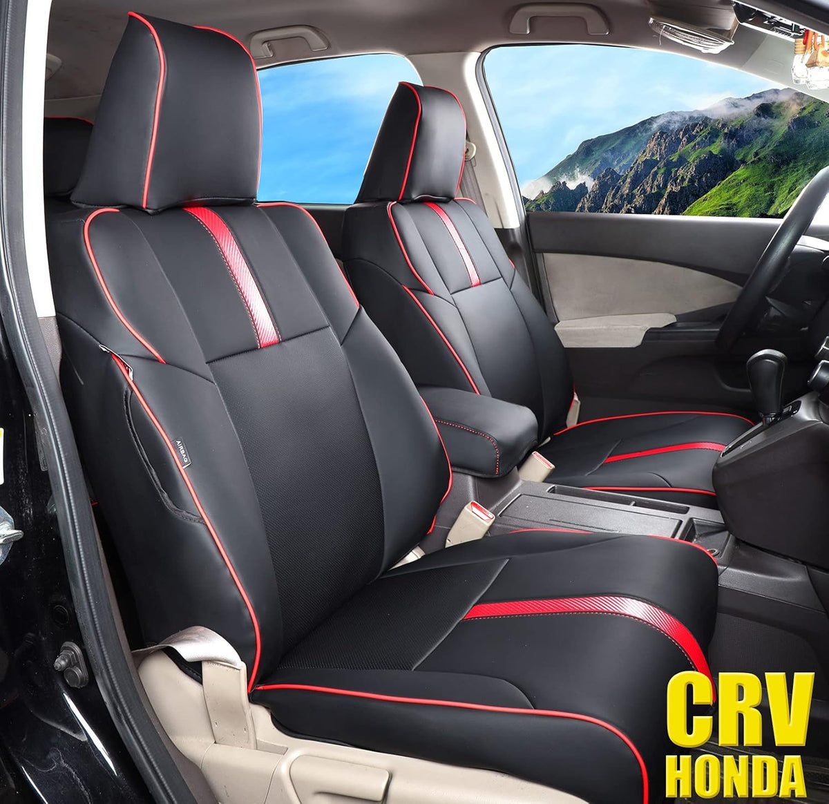 Wine Red Waterproof Faux Leather Car Seat Covers Full Set T81574