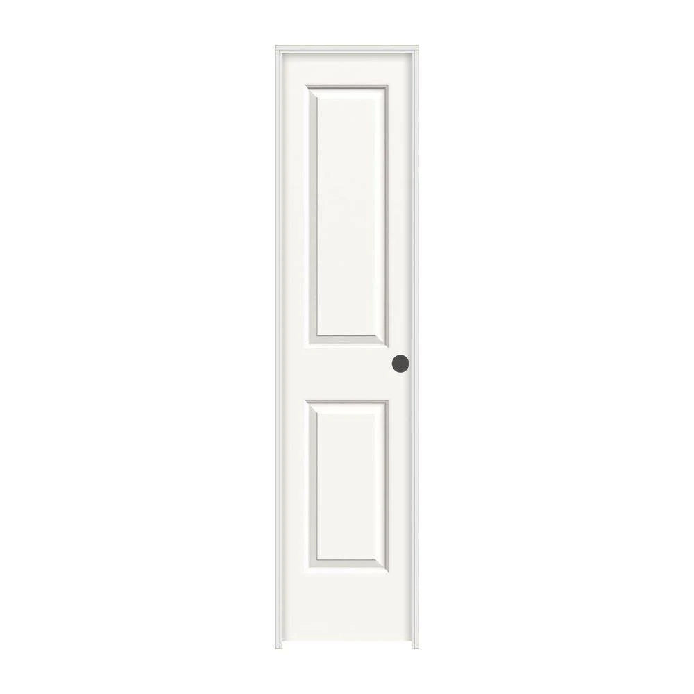 18 in. x 80 in. White Left-Hand Smooth Solid Core Molded Composite MDF Single Prehung Interior Door G9494