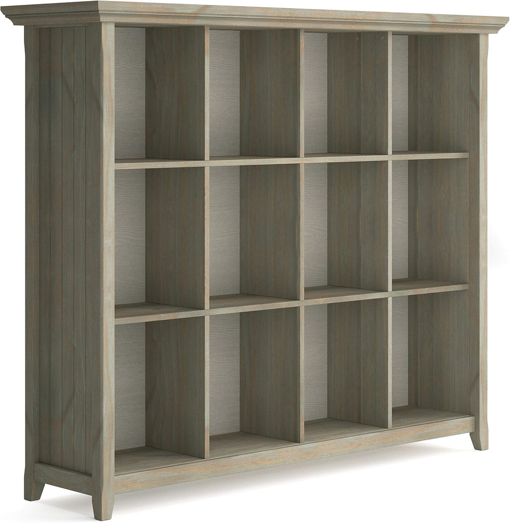 Rustic 12 Cube Storage in Distressed Grey Q9911