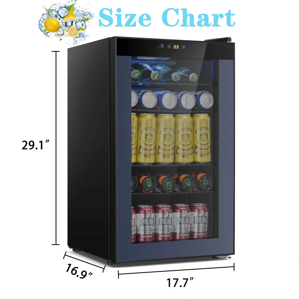 2.3 Cu.ft 85 Can Mini Fridge with LCD Temperature Control E844305