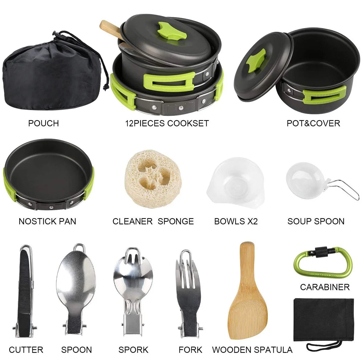 15Pcs Non Stick Camping Cookware Set P50106