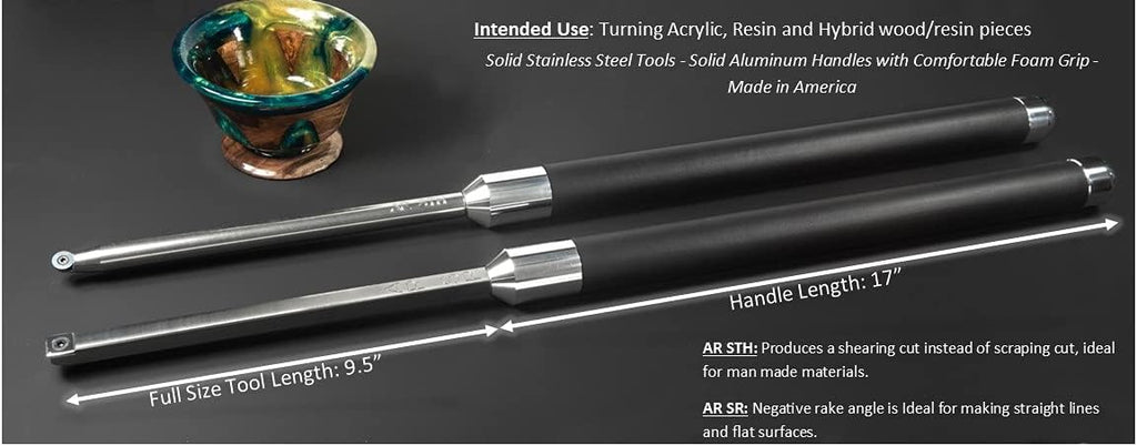 Carbide Turning Tools for Wood Lathe, 12" Tools, 17" Handles, 2 Tool Set U748130