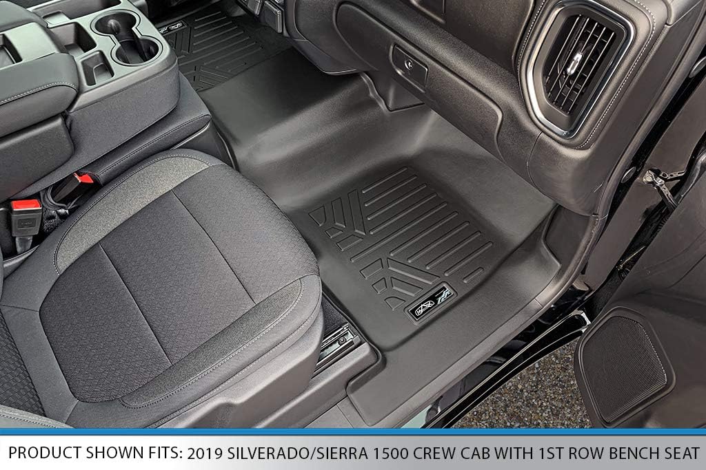 Black 2 Row Floor Mat Set for Crew Cab with Bench Seat D920