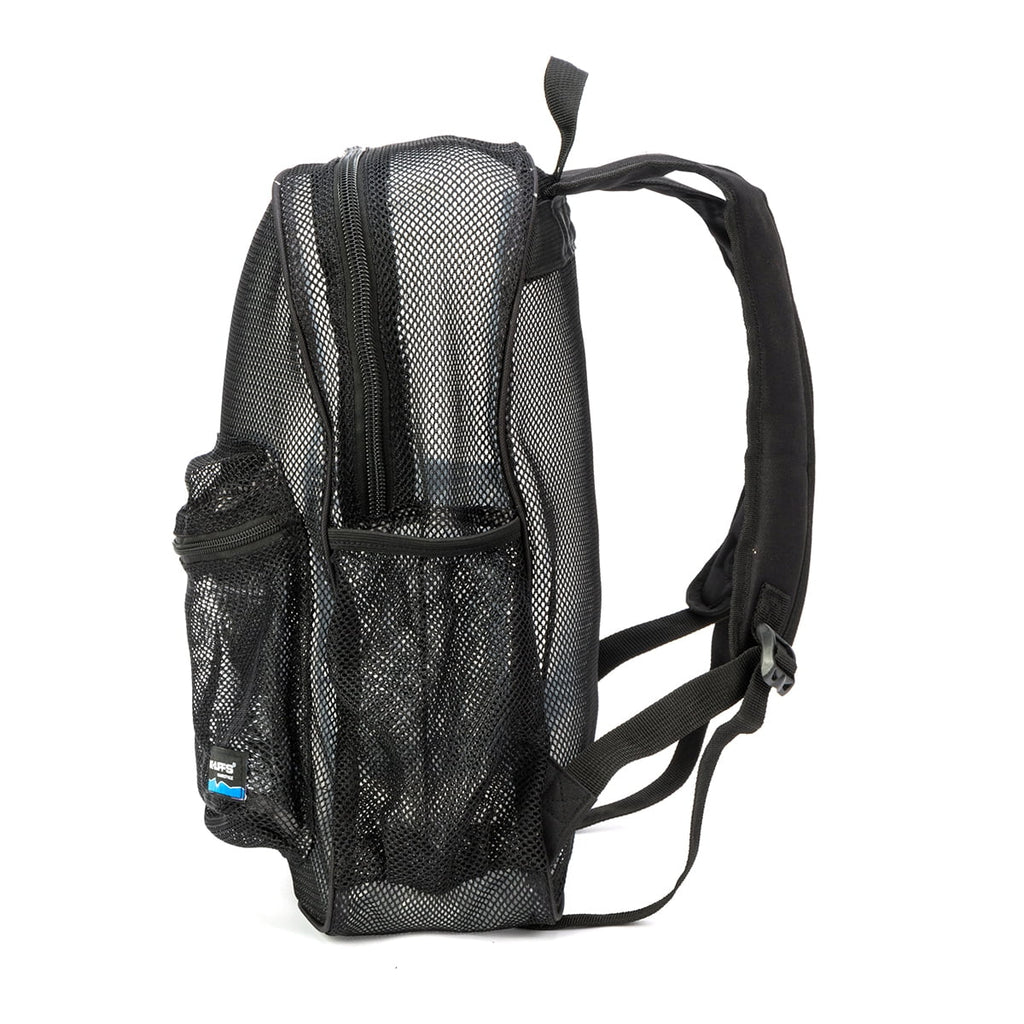 Black Mesh See Through School Backpack V9687