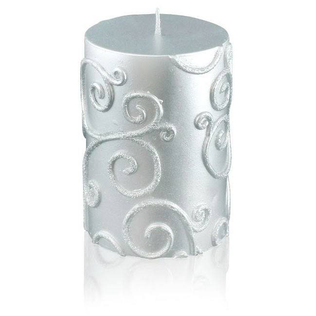 Black Scroll Pillar Candle Bulk (12-Case) B61357