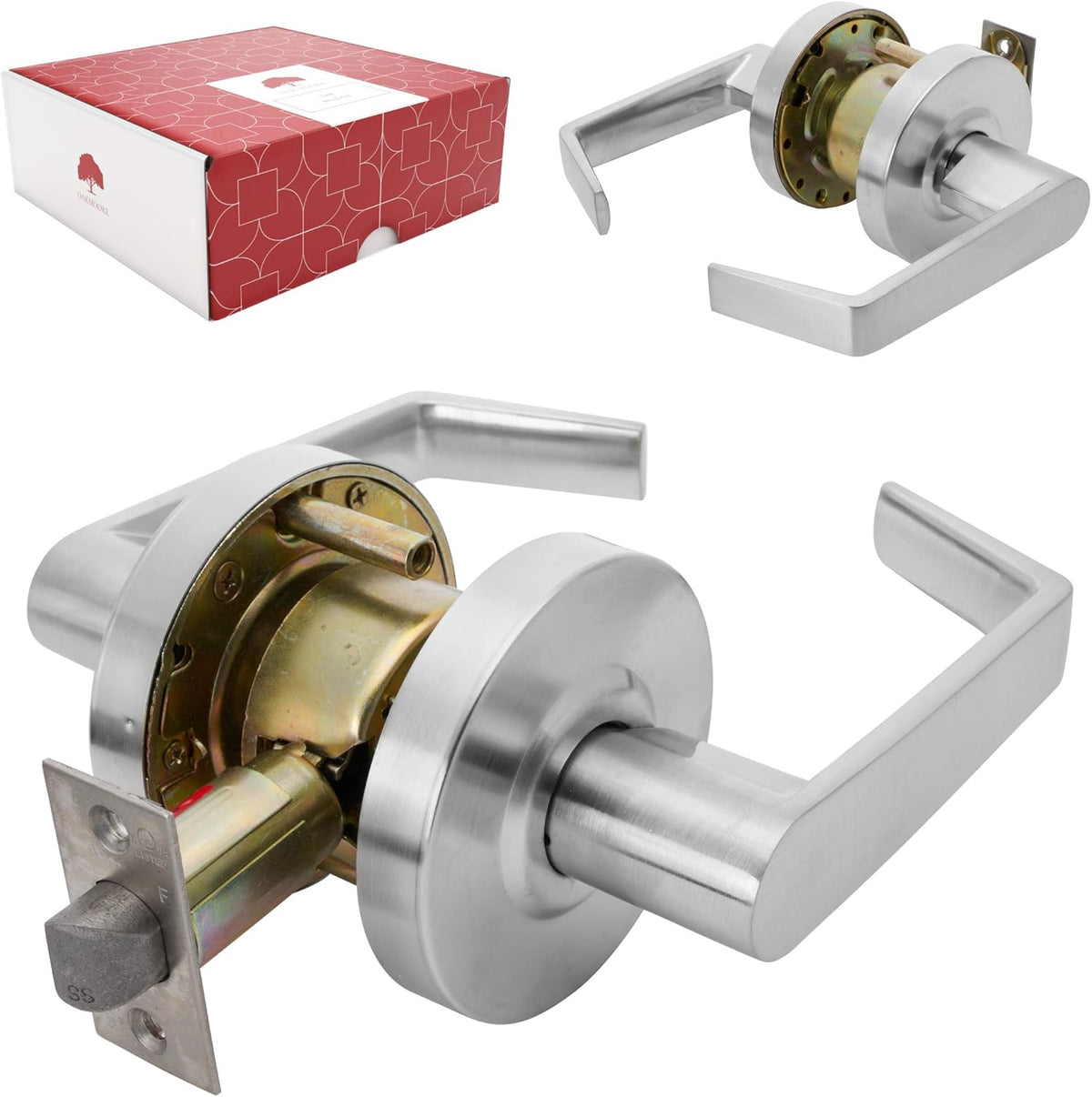 Commercial Door Handle Privacy Lock, Grade 2, Nickel Chrome Y992