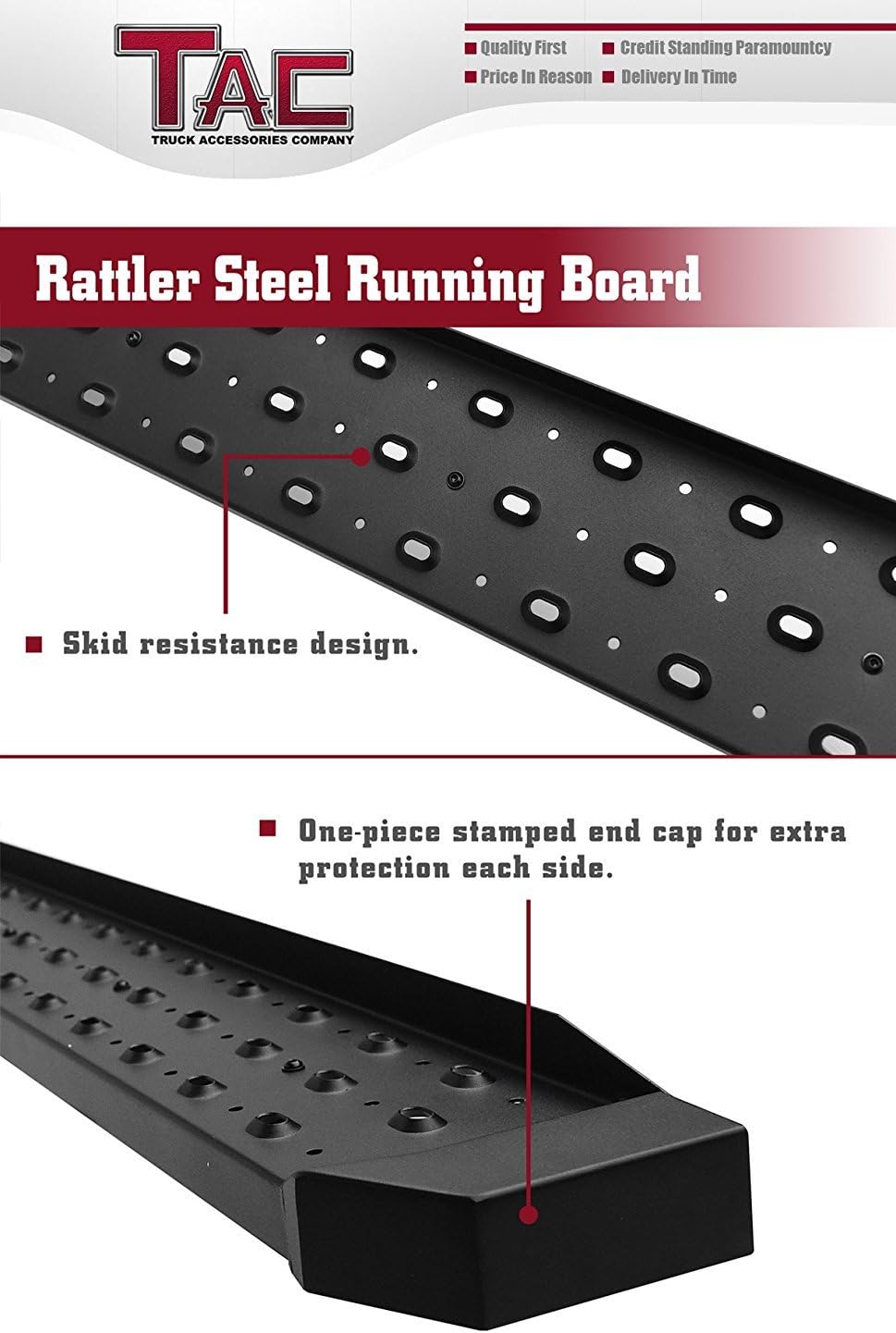 Black Rattler Steel Side Steps 2Pcs J663