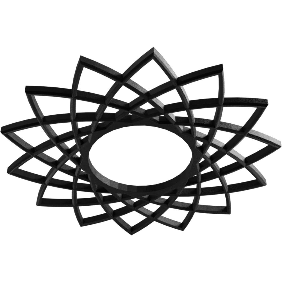 36x22OD x 13 7/8x22ID x 1x22P PVC Pierced Ceiling Medallion D3738