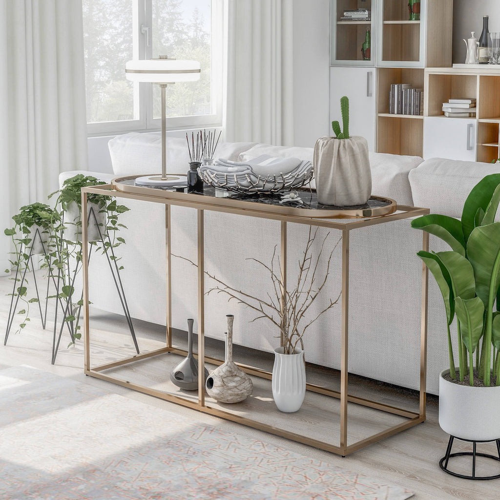 White Marble Sofa Table L942835