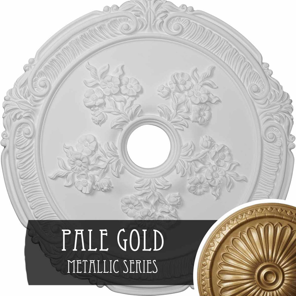 Hand-Painted Pale Gold Ceiling Medallion O99537
