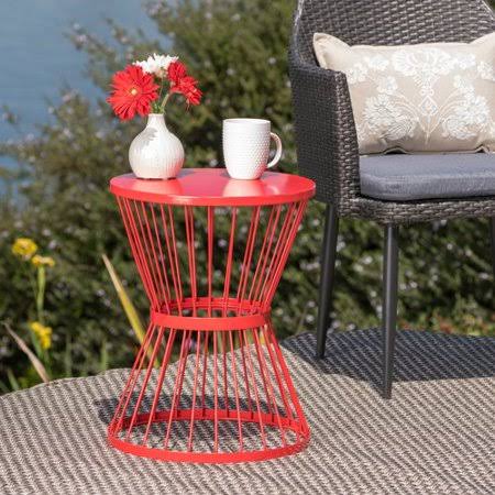 Red Metal Side Table U14570