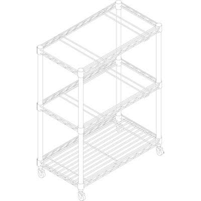 Black 2 Tier Rolling File Cart U8696