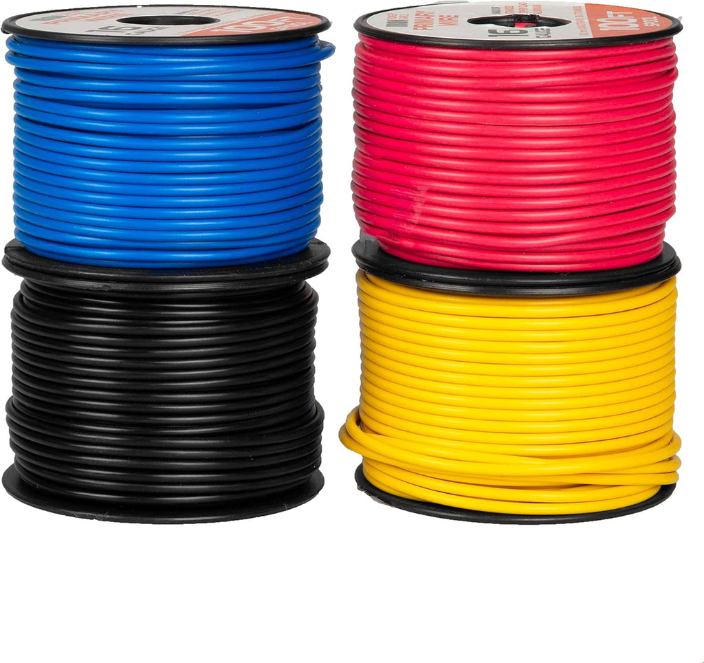 16 Gauge Copper Clad Aluminum Wire 100 Ft per Roll, 10 Roll Assortment Pack of 2 K244924