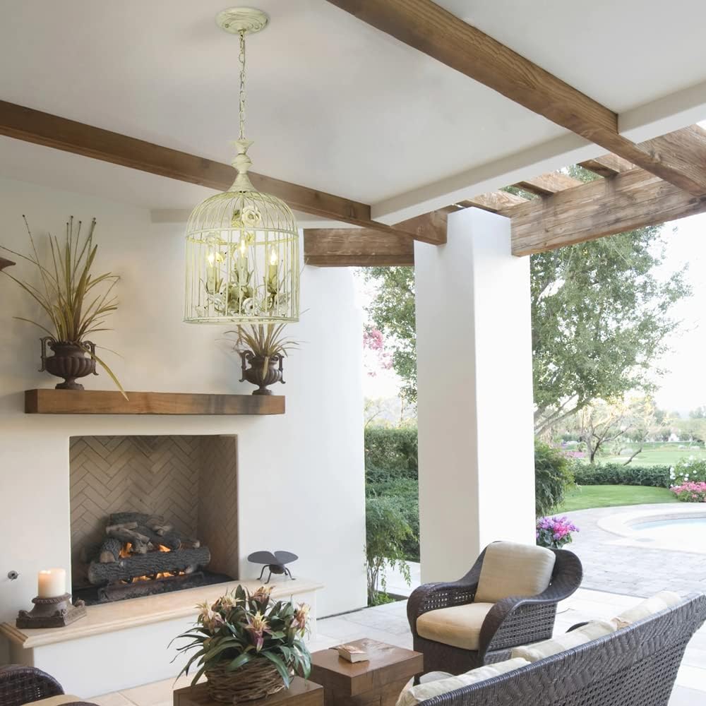 3-Lights Ceramic Rustic Chandelier M8882