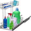 2 Tier Under Sink Pull Out Cabinet Organizer Slide Wire Shelf Basket X284408