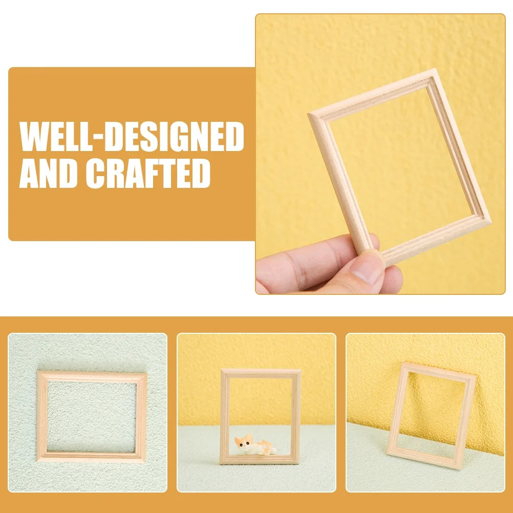 Wooden Miniature Photo Frames Dollhouse Decor G5424