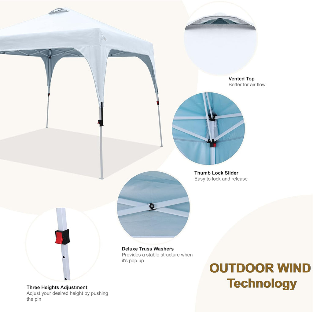 White Pop Up Canopy Tent with Wheeled Bag V783716