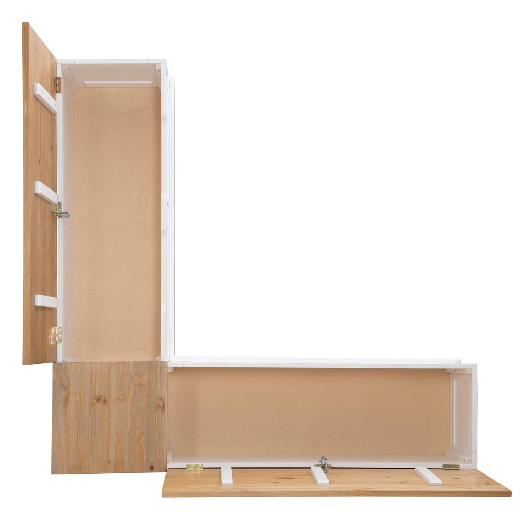 Natural Finish Breakfast Nook with Table and Storage, Seats 4 A823075