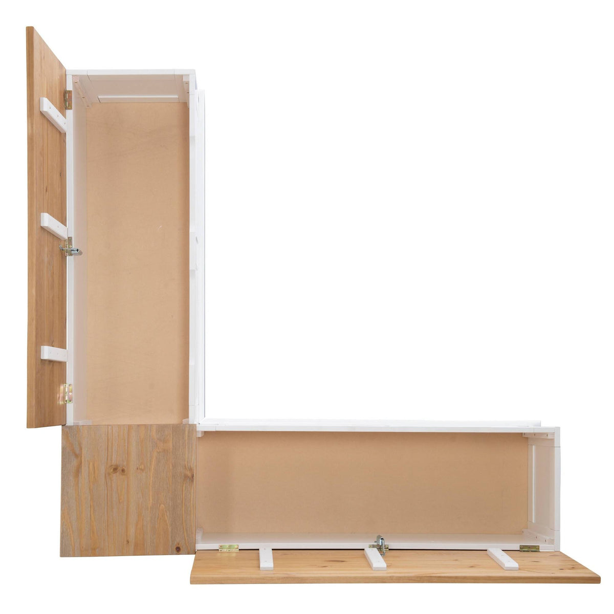 Natural Finish Breakfast Nook with Table and Storage, Seats 4 A823075
