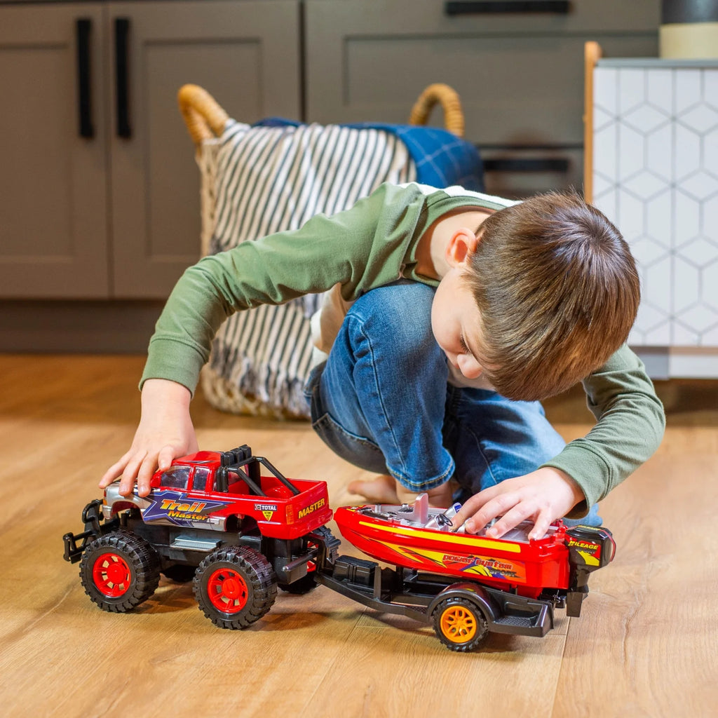 Friction Power Toy Truck with Trailer B6895