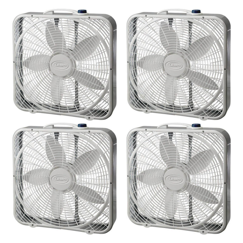 20x22 Steel Box Fan with 3 Speed Settings and Easy Carry Handle, 4 Pack W90792