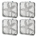 20x22 Steel Box Fan with 3 Speed Settings and Easy Carry Handle, 4 Pack W90792
