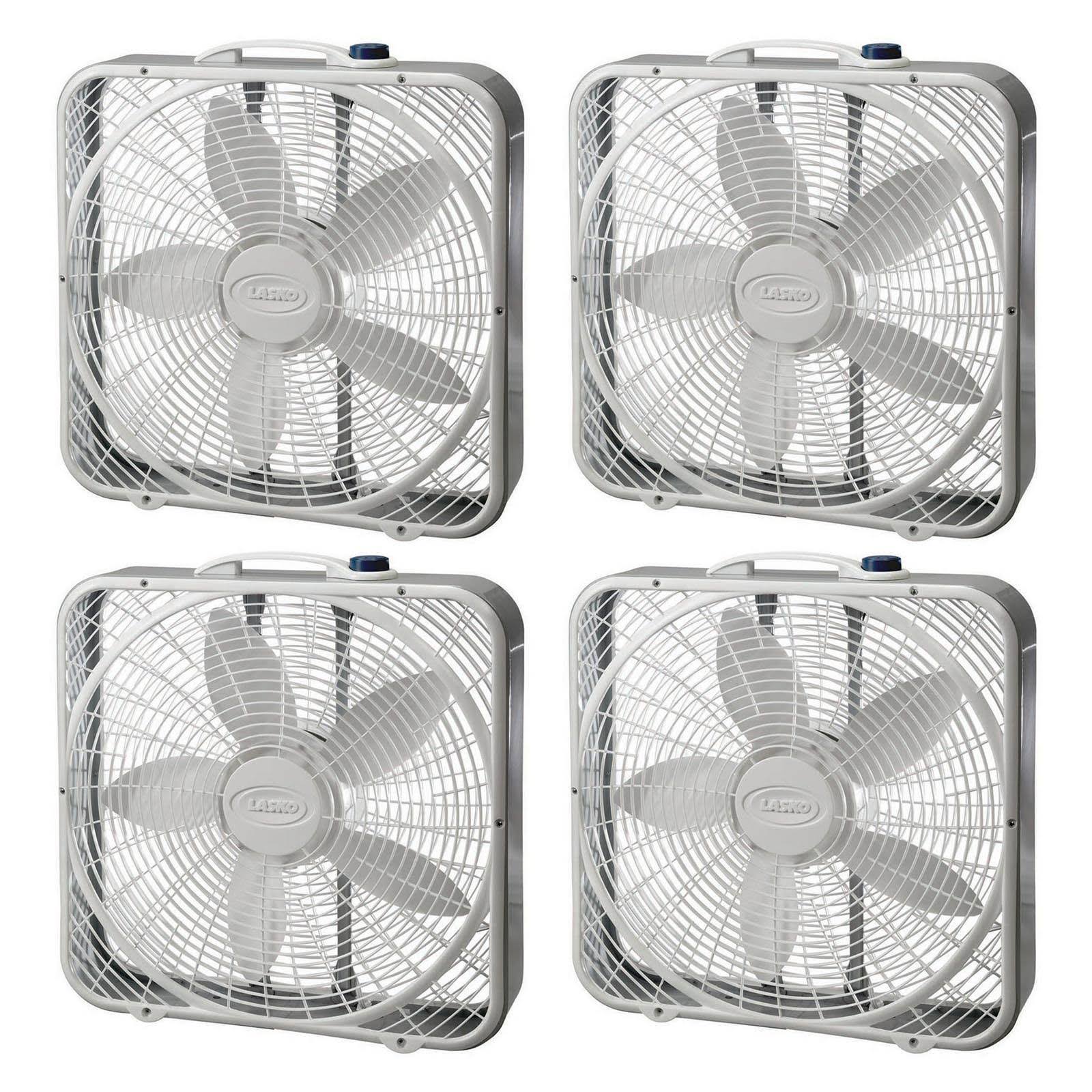 20x22 Steel Box Fan with 3 Speed Settings and Easy Carry Handle, 4 Pack W90792