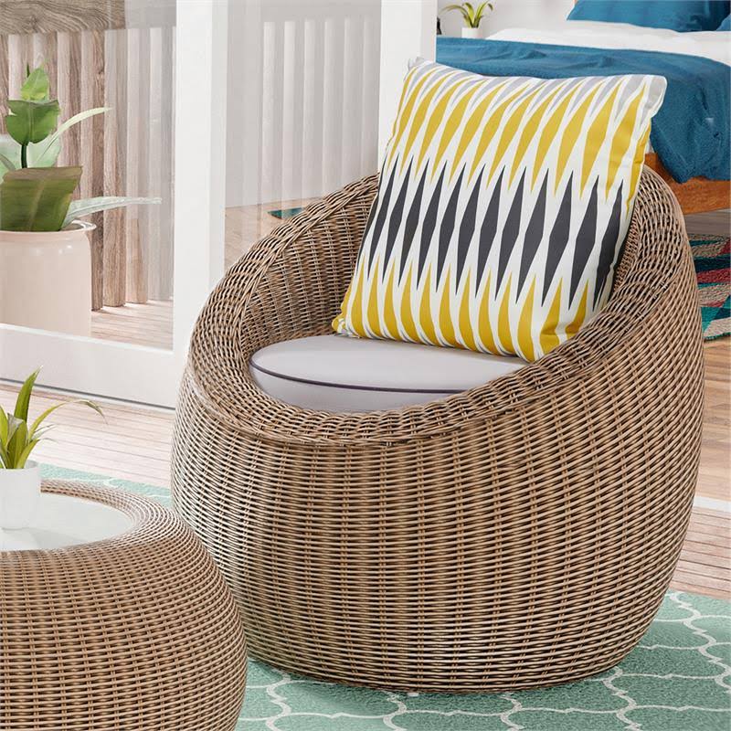 Natural Brown Aluminum Outdoor Chair D957