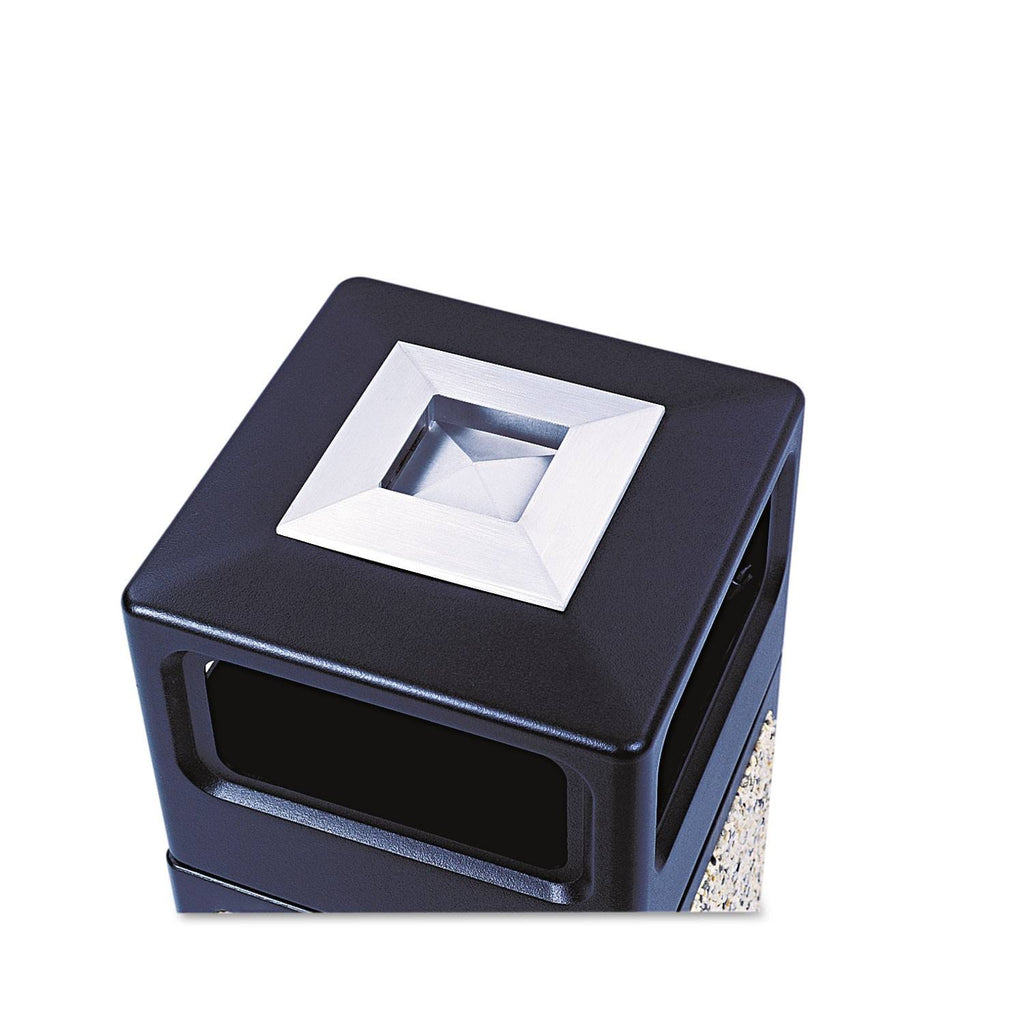 Black Square Aggregate-polyethylene 15gal Receptacle Z2642