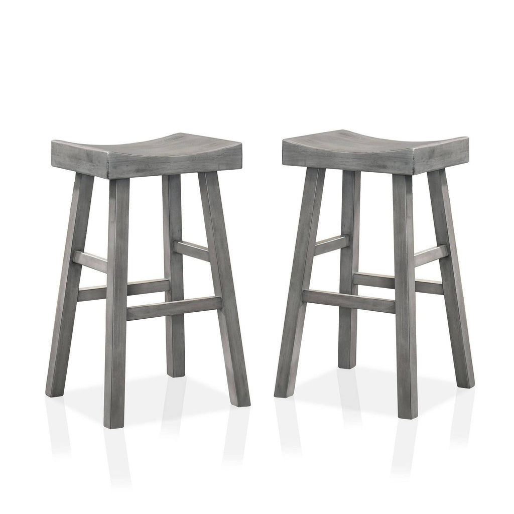 Set of 2 Antique Gray Counter Height Barstools O43431