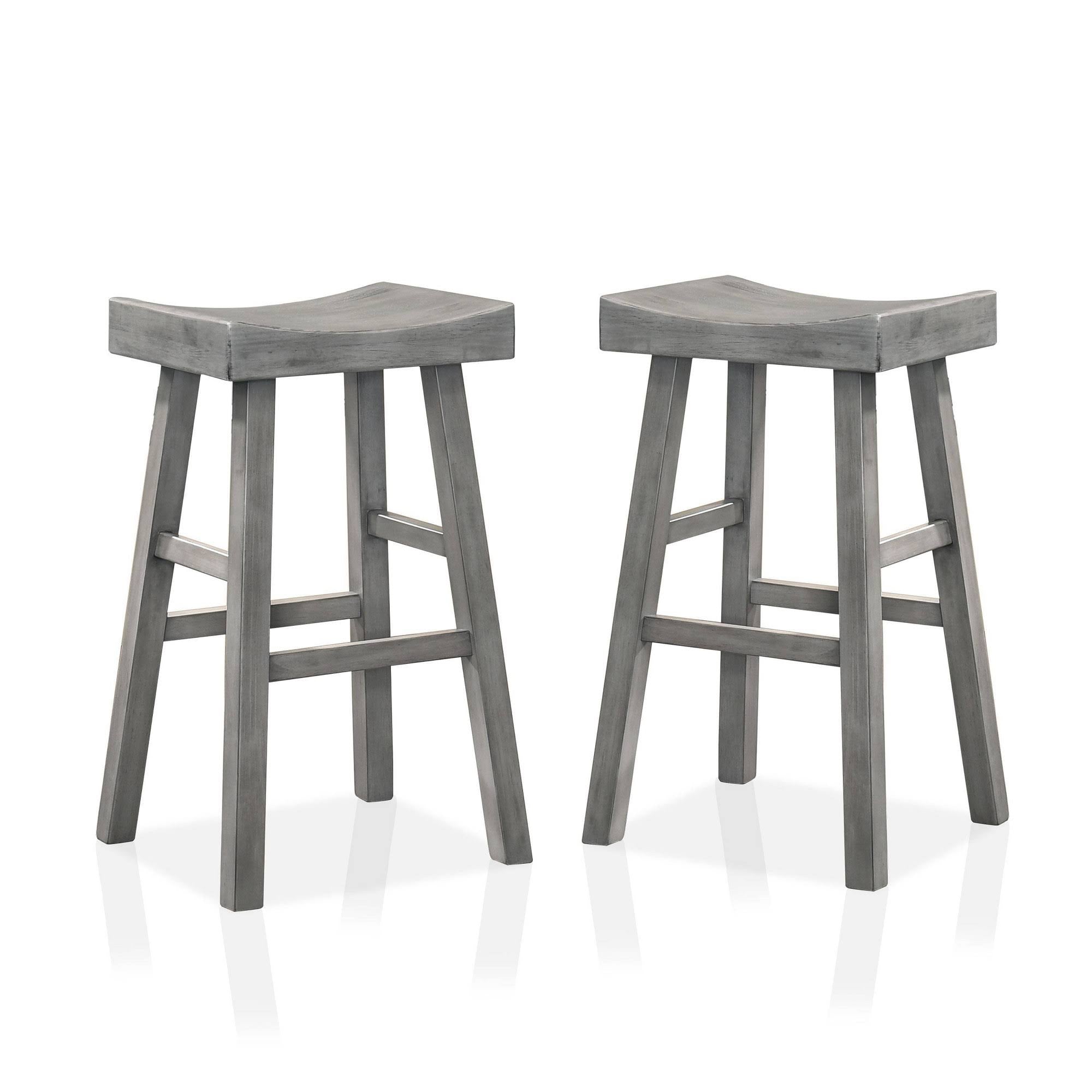 Set of 2 Antique Gray Counter Height Barstools O43431