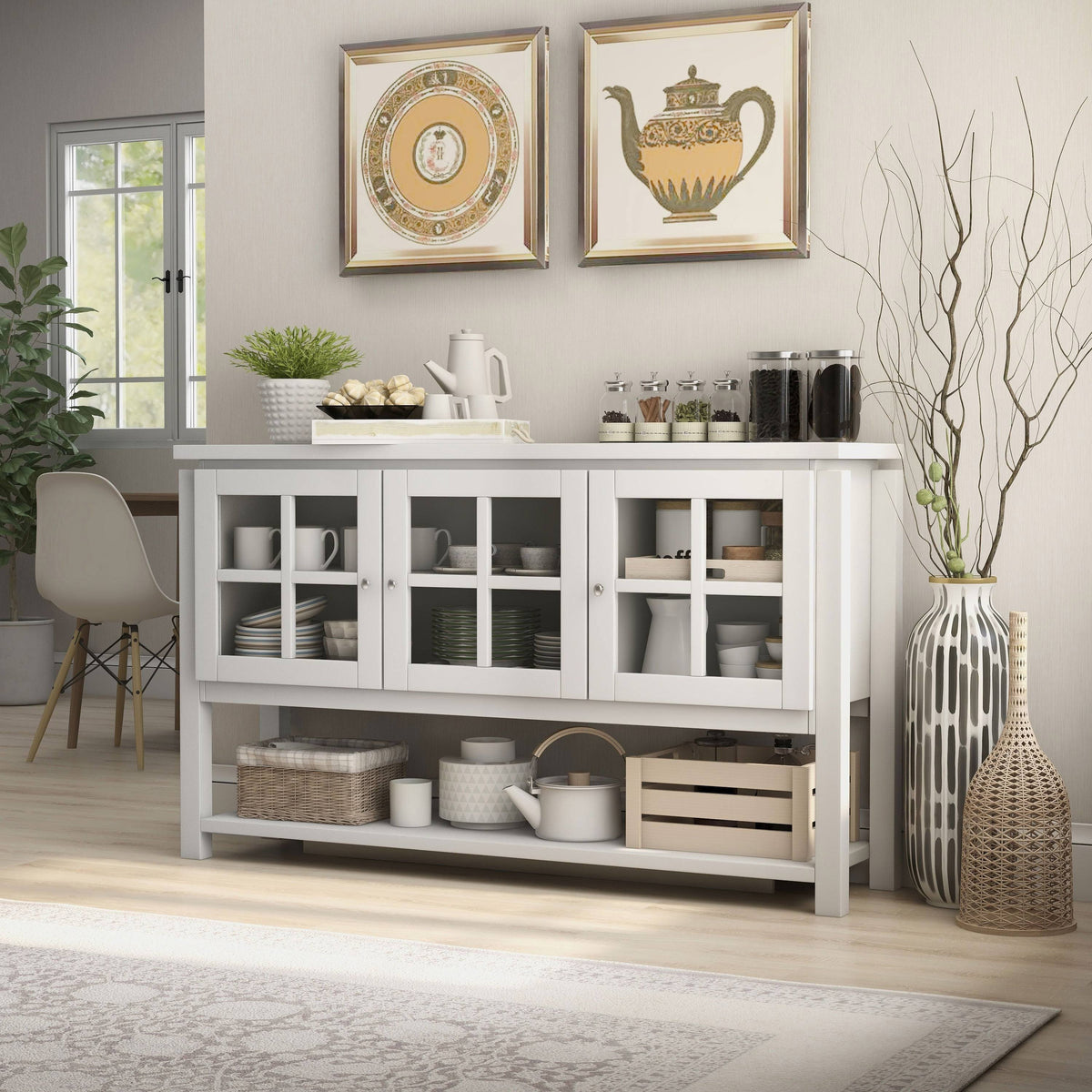 Black Contemporary Buffet Table Q392