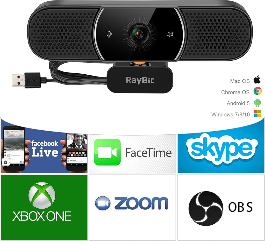 2 Pack Webcam with Microphone and Speaker F509