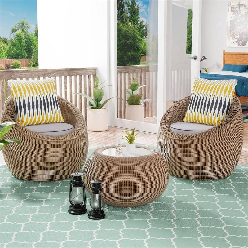 Natural Brown Aluminum Outdoor Chair D957