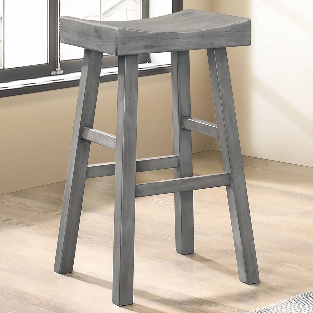 Set of 2 Antique Gray Counter Height Barstools O43431
