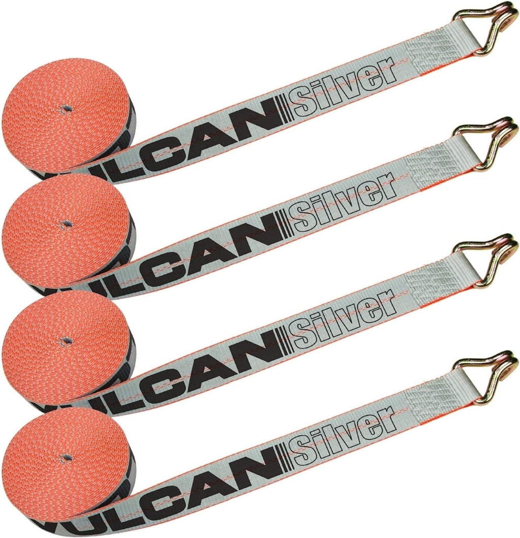2 Inch x 27 Foot Winch Strap with Wire Hook, 4 Pack U2068