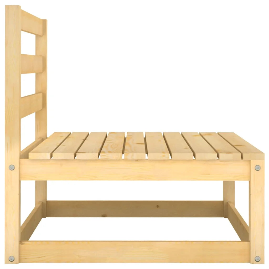 2 Piece Patio Lounge Set with Cushions Solid Wood Pine E983707