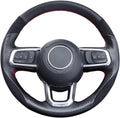 Black Suede Carbon Fiber Steering Wheel Cover B44679