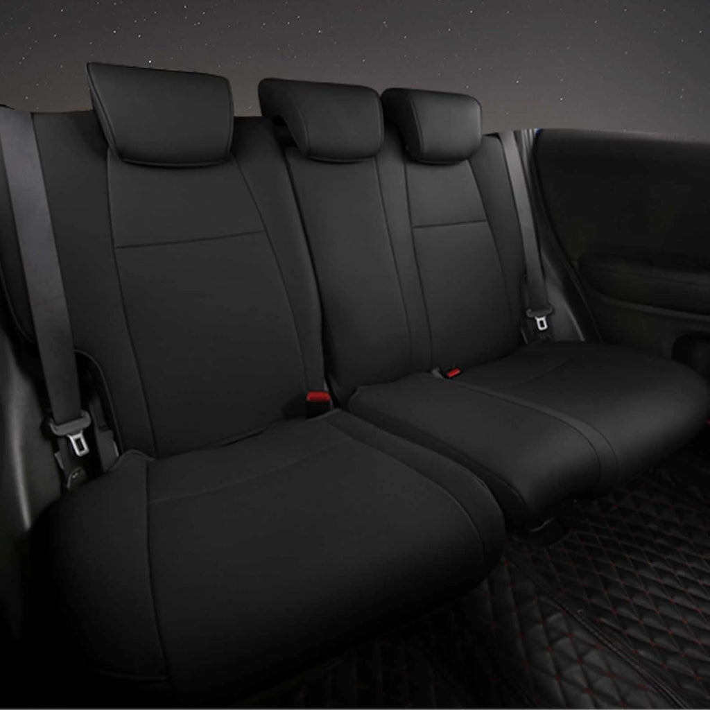 Black Faux Leather Full Set Car Seat Covers Z163