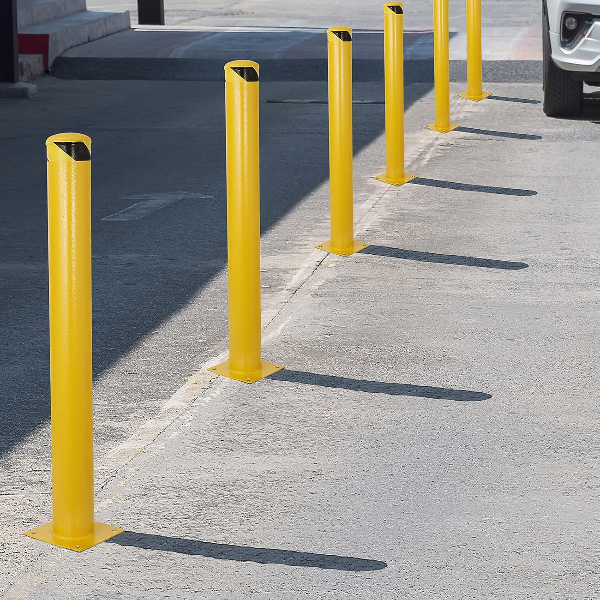 Yellow Powder Coat Safety Bollard Parking Post R1751