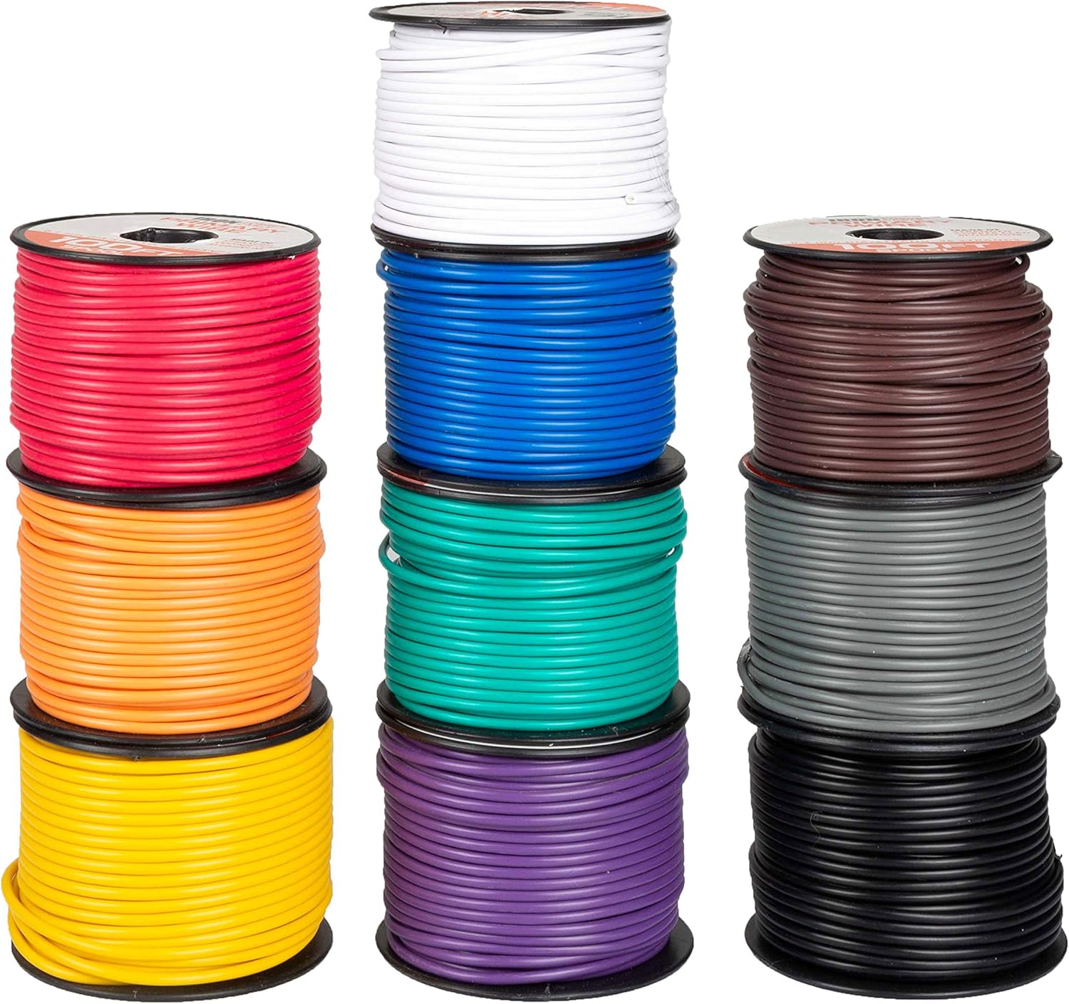 16 Gauge Copper Clad Aluminum Wire 100 Ft per Roll, 10 Roll Assortment Pack of 2 K244924