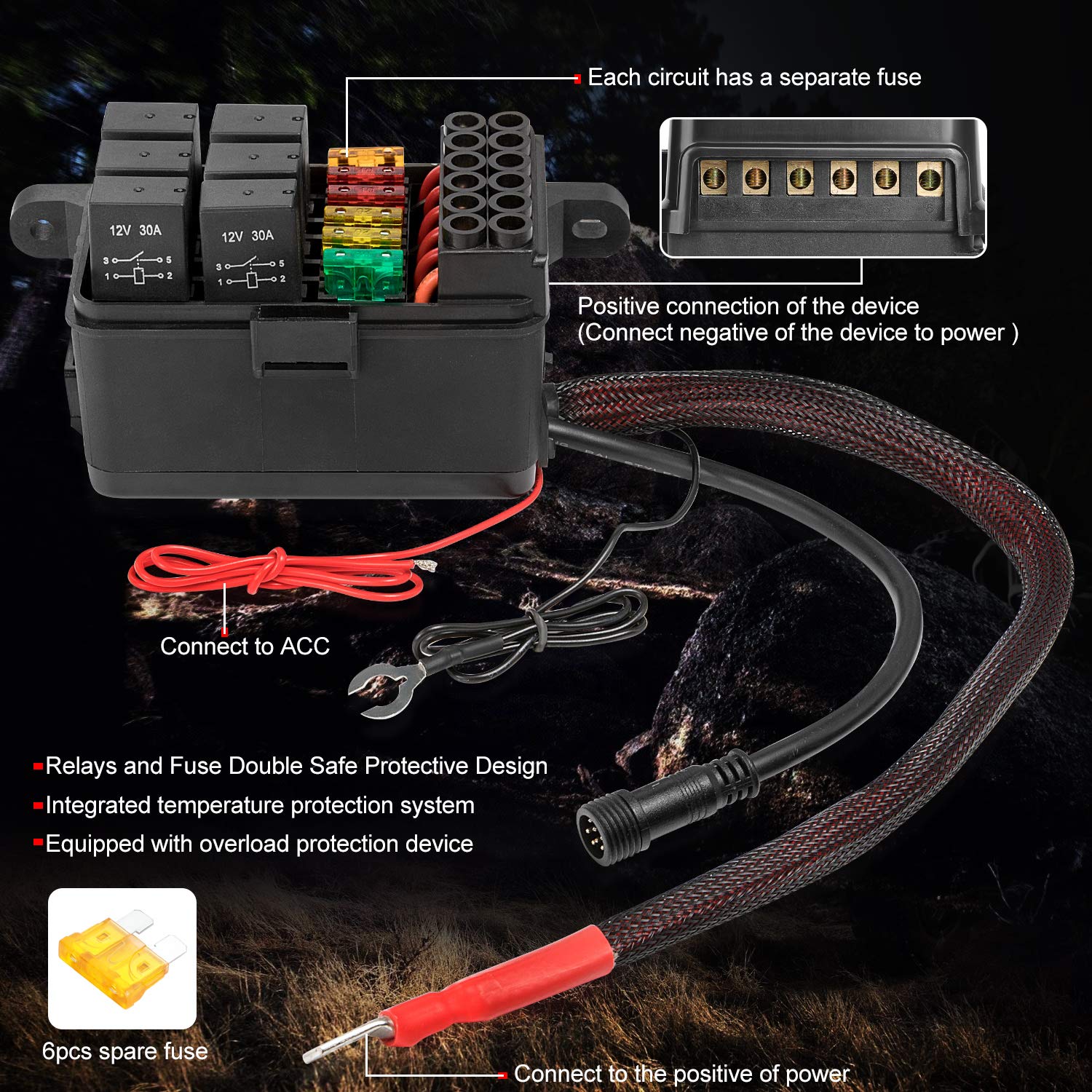 6 Gang Touch Switch Panel with Harness V858780