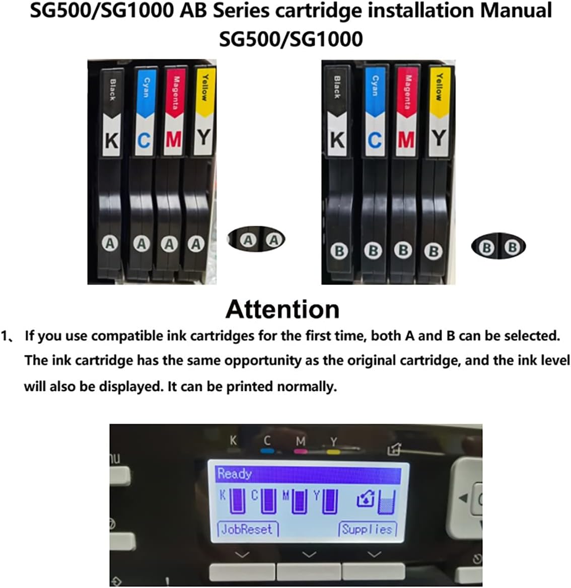 Sublimation Ink Cartridge 4-Pack for Sawgrass Virtuoso SG500 SG1000 Printer R694