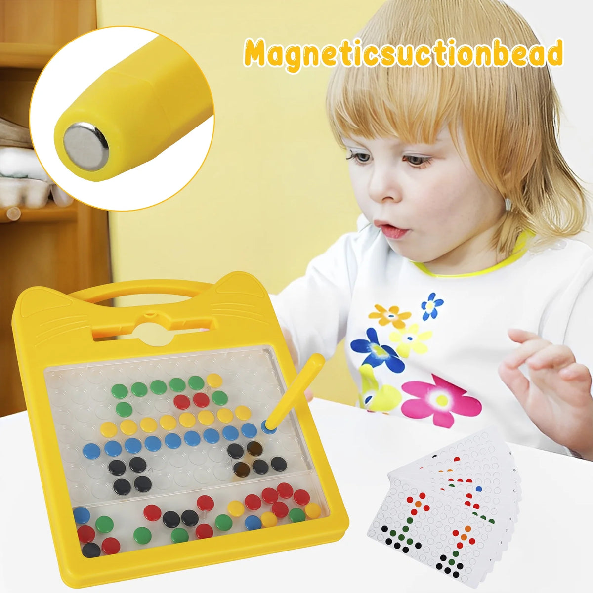 Magnetic Drawing Board with Magnetic Pen and Cards A96626