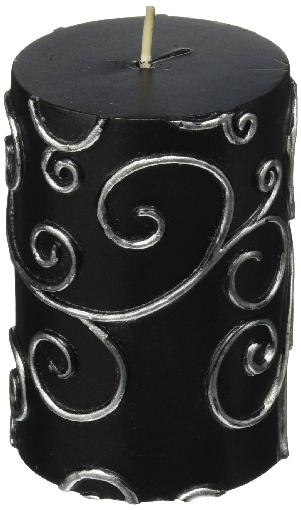 Black Scroll Pillar Candle Bulk (12-Case) B61357