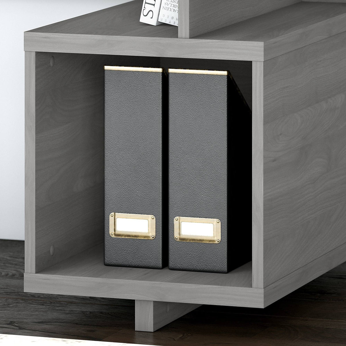 48W Writing Desk with Lateral File Cabinet Pure White N6724