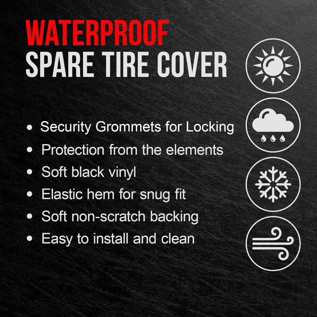 Black 28 Inch Tire Covers Y906