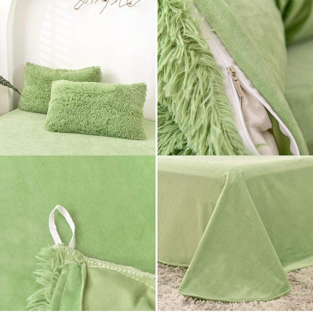 5 PCS Shaggy Duvet Cover Bedding Set (Orange, King/California King) K641